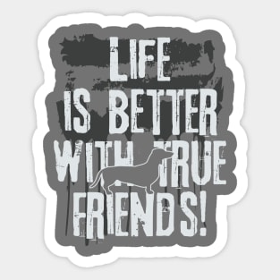 Life is better with true friends - dachshund 2 Sticker